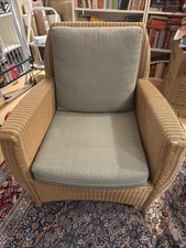 Garpa Sessel - Korbgeflecht - Innen/Außen mit Fußhocker Beige Stoff