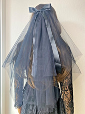 Schwarzer Brautschleier Aus Spitze - Doppellagig Mit Kamm Für Halloween & Hochzeiten