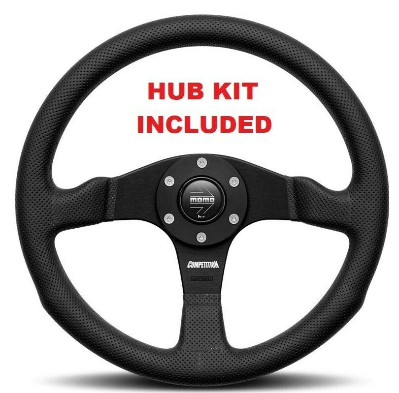 Genuine Momo Competition 350mm steering wheel with SMALL SPLINE hub kit.