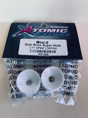 Atomic RC Mini-Z Disk Rims Super Wide (+1 offset) white AR-259