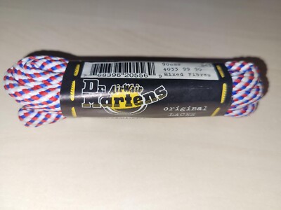 1 Paar Dr. Martens Schnürsenkel Laces weiss-blau-rot Runde Form 90cm