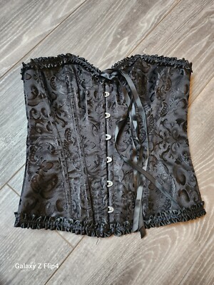 Corsage Schwarz Muster Gr M Damen Neu