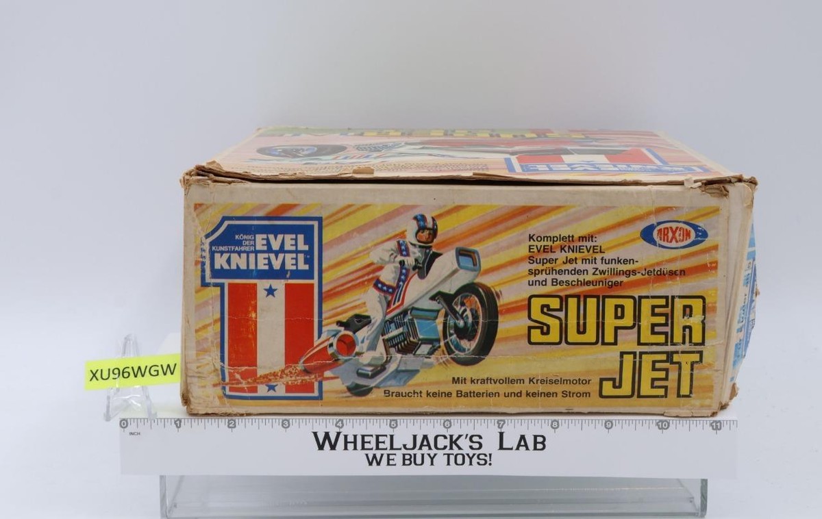 Super Jet Cycle Complete W/ TALL GERMAN Box Evel Knievel 1976