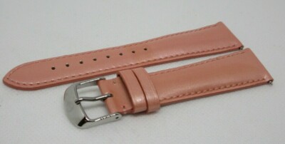 Bracelet Cuir Rose Michele 20 Mm - Boucle Acier Inoxydable Brillant, Neuf Sans étiquette