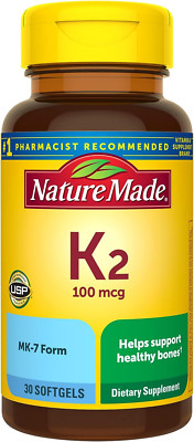 Vitamin K2 100 Mcg, Healthy Bone Supplements, 30 Softgels, 30 Day Supply