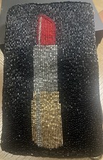 Mary Frances-Touch Up Beaded Lipstick Crossbody Phone Bag Clutch 4.5" 7.5"