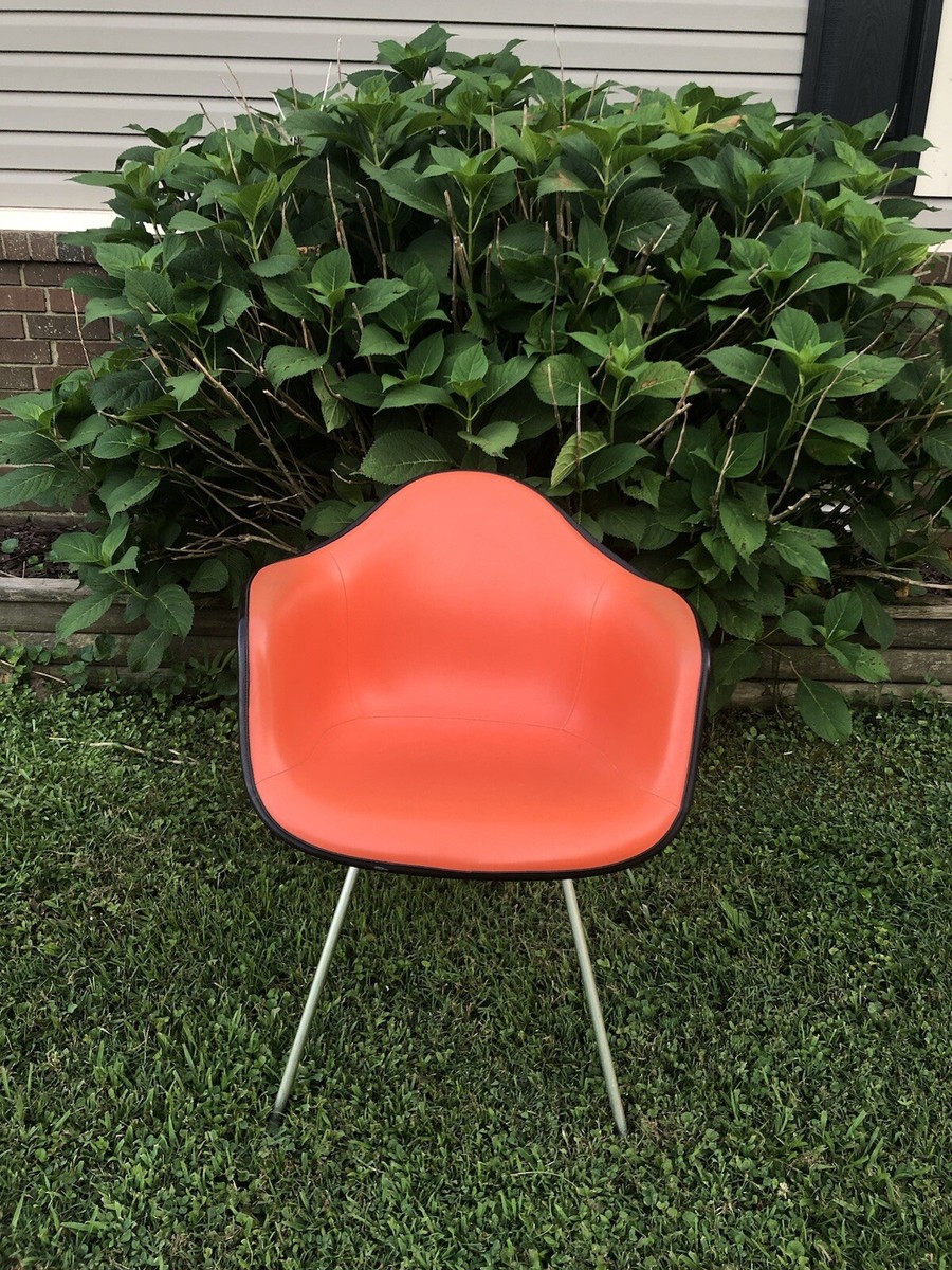 Vintage 60s MCM Herman Miller Eames Dar Armchair Orange | eBay