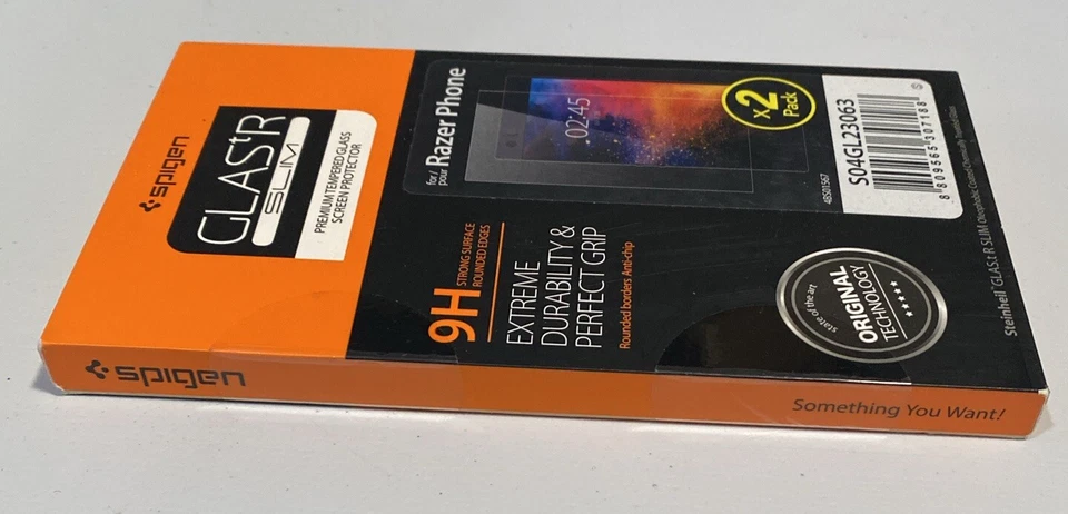 Spigen Nuevo Paquete de 2 Vidrio Templado Premium para Teléfono Celular Razer Foto 3 de 3