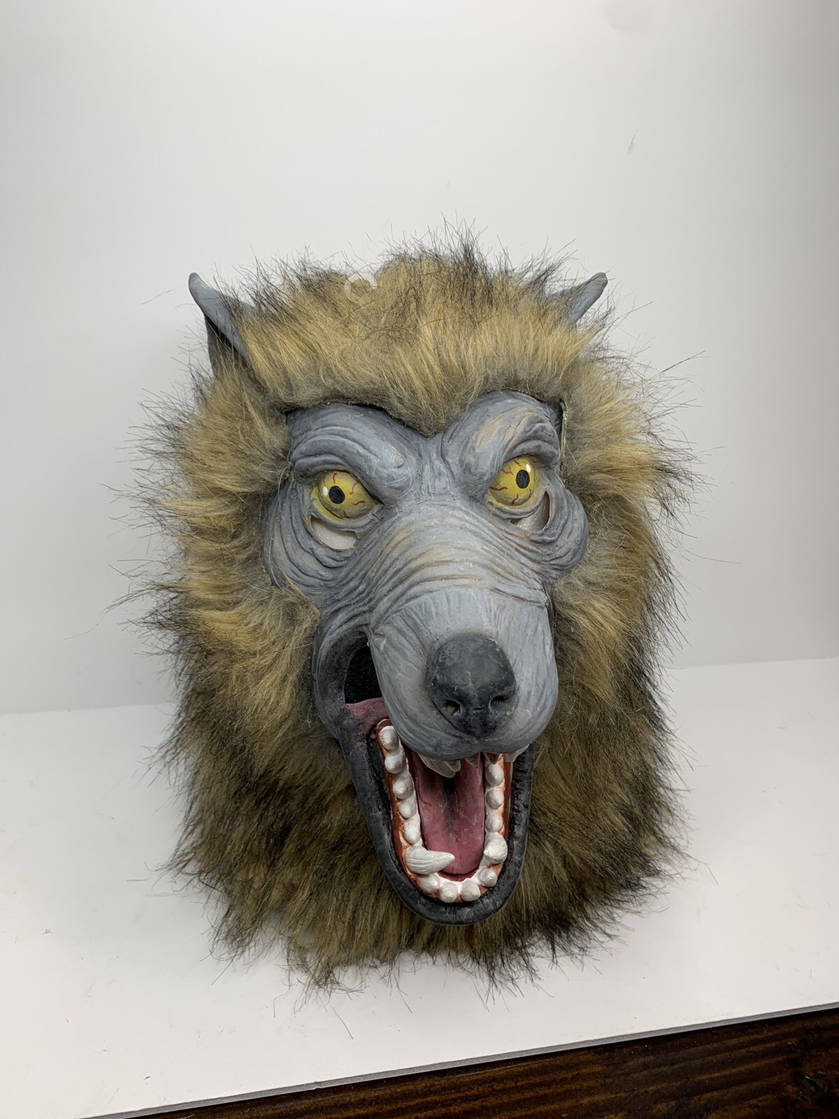 Werewolf Wolf Man Adult Halloween Mask Brown Full 360… Gem