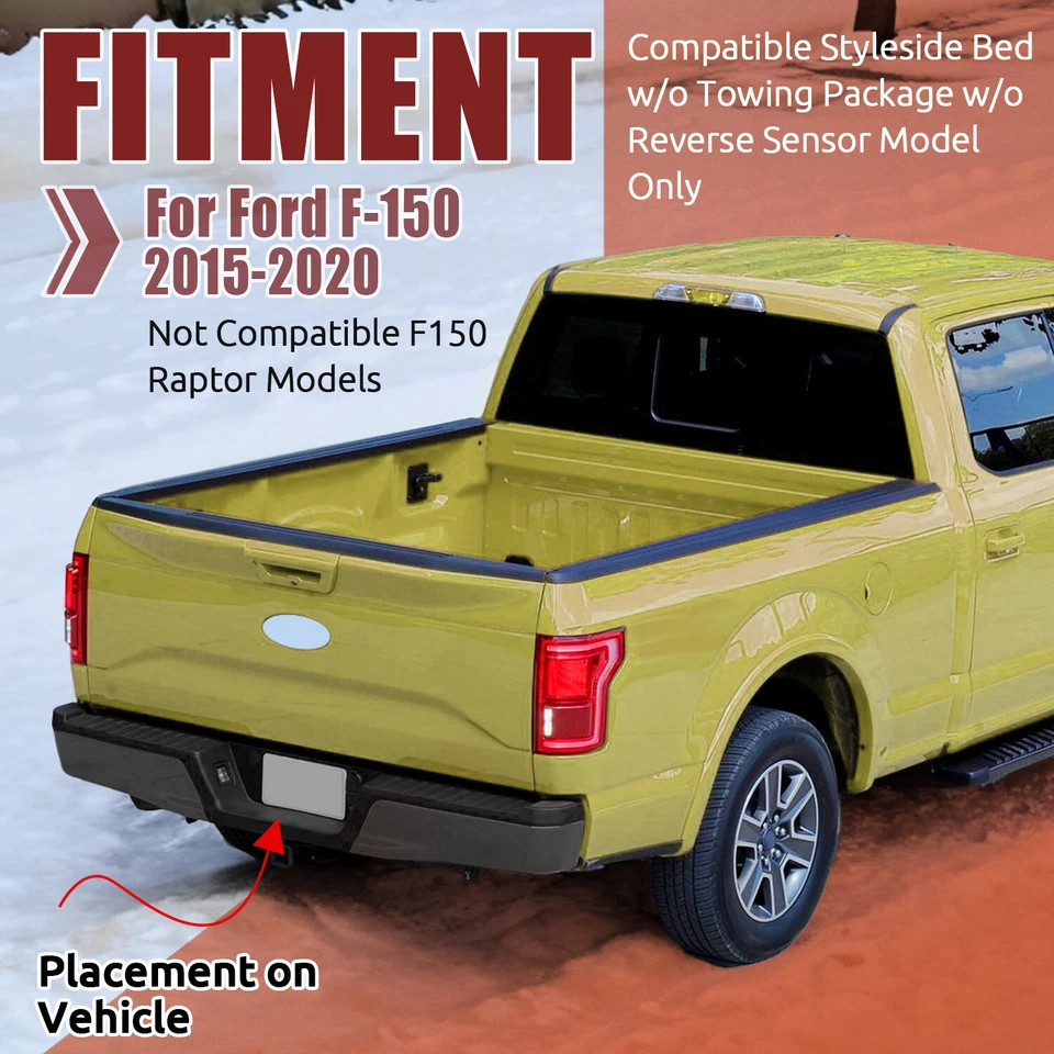 Steel Complete Rear Step Bumper Assembly For Ford F150 2015-2020 w/o Sensor Hole Foto 2 de 4