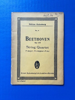 Beethoven - String Quartet in F Major - Op. 135 - Eulenburg Study Score PB