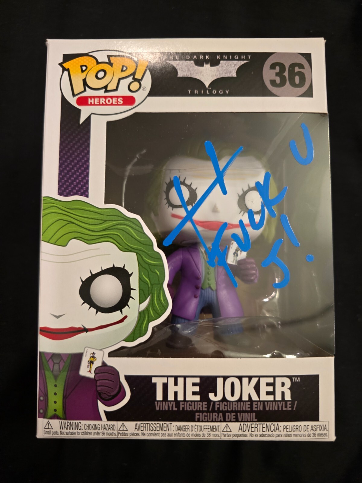 Pop 36 Funko Pop 36 - The Dark Knight Trilogy - The Joker - Signed by Jared ...