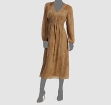  109 INC International Concepts Women's Brown Floral V-Neck Maxi Dress Size US 8