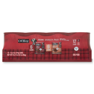 Ol' Roy Prime Variety Pack, Wet Dog Food Made with real beef 12 Count