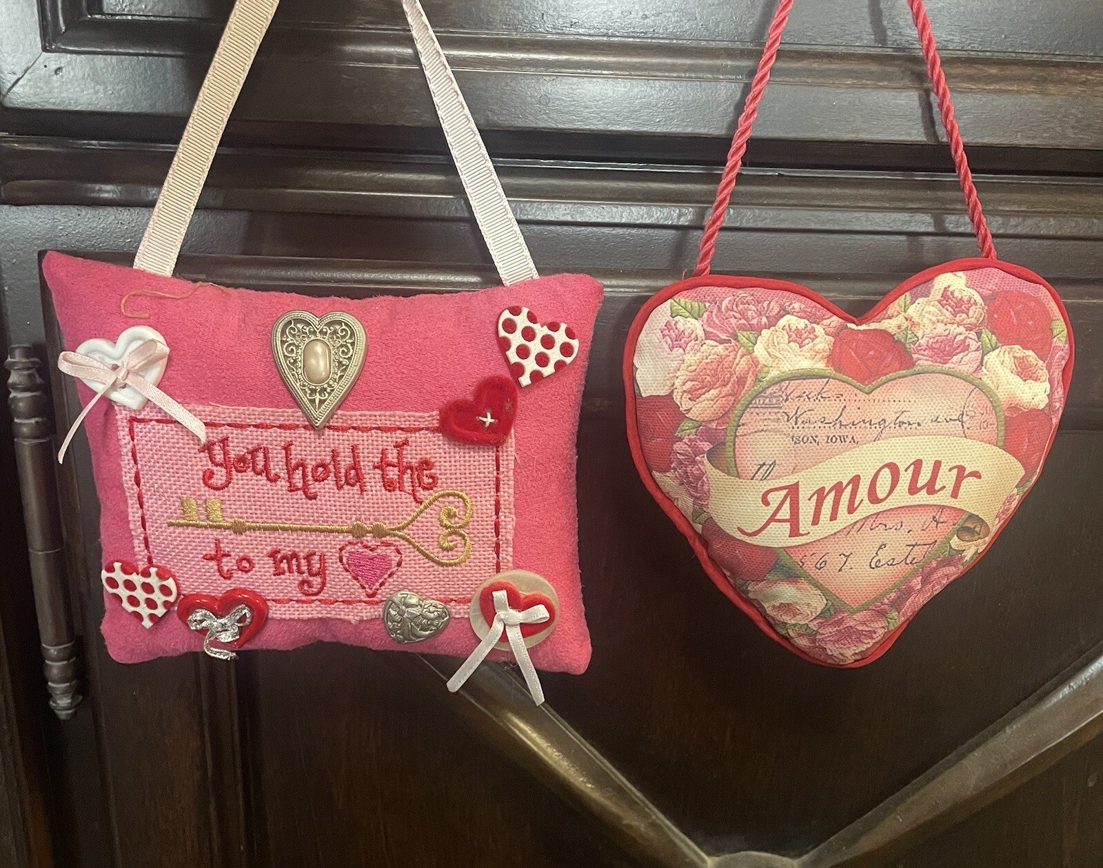 Valentine Love Pillows (one heart pillow & one rectangular pillow)