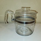 vintage Clear Pyrex Coffee Pot 7758-b  6  Cup Chip On One Side Of The Lid