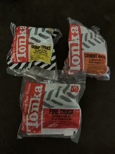 McDonalds Happy Meal Tonka Truck 3 of 5 Dump Truck, Cement Mixer, Fire