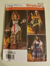 Simplicity Costume Pattern 2331 Misses Sz 6-12 Gypsy Steampunk Boho Skirt Top