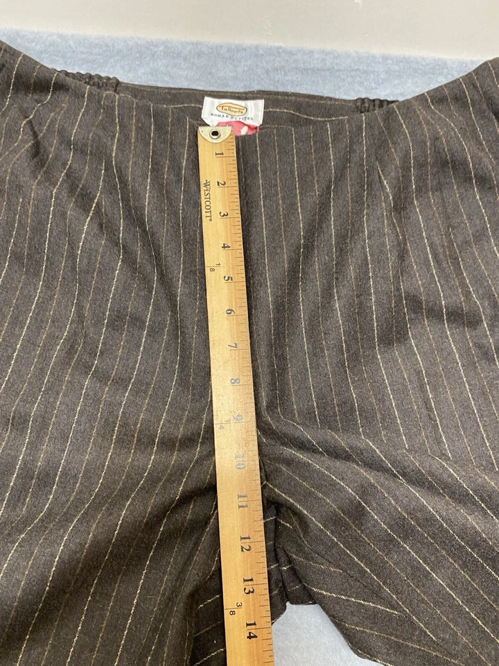 Calça Talbots Feminina Petites Tamanho 16W Mistura de Lã Elástica Listra de Corda Marrom - Imagem 4 de 4