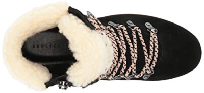 NWT$145 SANCTUARY APRES 10 WINTER BLACK WEDGE BOOT WARM FUZZY FUR CUFF ZIP&LACES