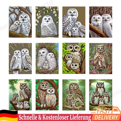 AISEN DIY 5D Diamond Painting Eule Kit, Diamant Painting Bilder voll Bohrer, 5D 