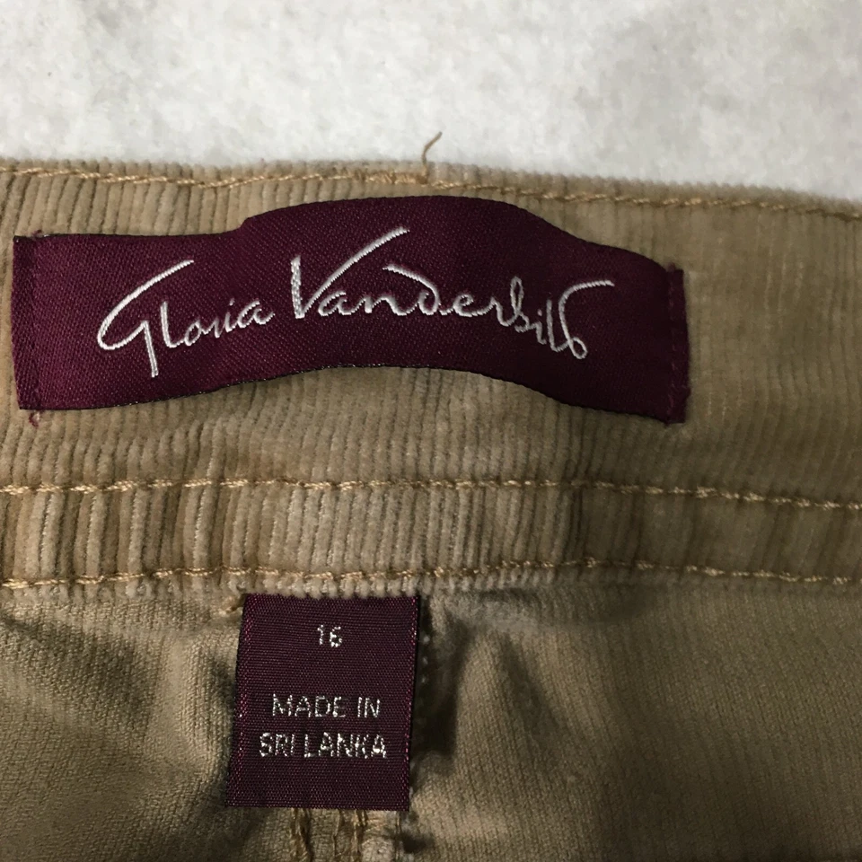 Pantalones marrones de pana para mujer Gloria Vanderbilt talla 16 Foto 2 de 4