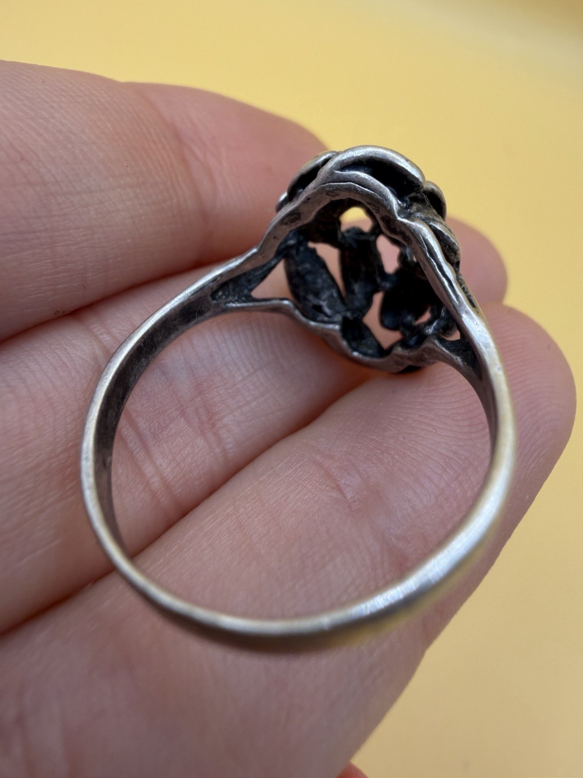 Vintage Soviet Sterling Silver Ring - Size R1/2#35 image 6