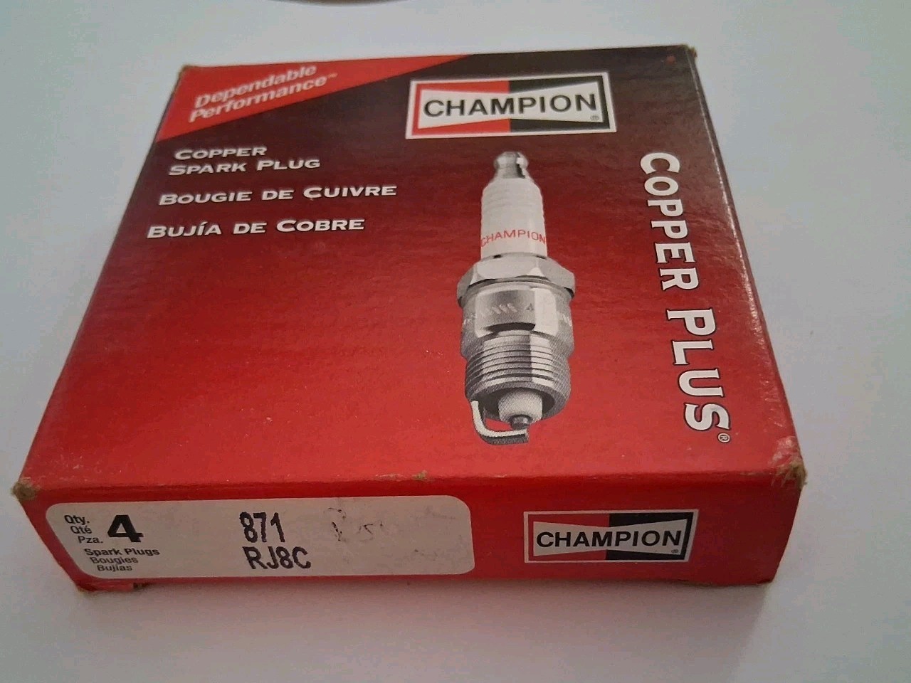 Champion 871 Copper Plus Spark Plug RJ8C - 4 Pack