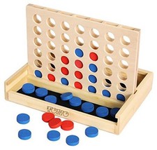 TOWO Wooden 4 in a Row Game - Classic Strategy Game for Adults Children