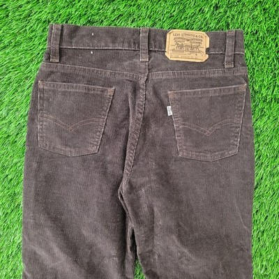 Vintage 80s LEVIS Straight Corduroy Pants Teens 12 26x26 Brown | eBay