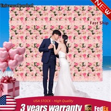 6PCS Pink Artificial Flower Panel Wedding Party Background Floral Decor Wall