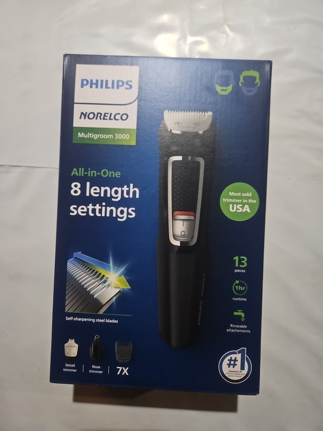PHILIPS Norelco Beard Trimmer 3000 MG3740/40 &ndash; Cordless, 8