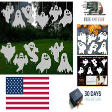 Halloween Yard Decorations, Ghost Lawn Stakes Signs for Outdoor Party Decor