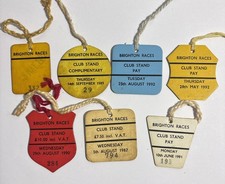 7 x Vintage Brighton Horse Races  Club Passes Badges / Tickets 1987-92
