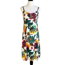 Lucky Brand Floral Multicolor Midi Dress sz L