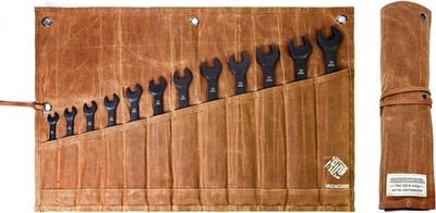 Tool Pouch, Roll-Up Storage Bag for Hand Tools & Wrenches - Brown