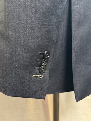 TOM JAMES Men Sport Coat Jacket Blazer MADE IN USA GRAY BLUE CHECK WOOL 42L*