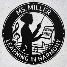 Personalized Ms Music Teacher Metal Sign Custom Classroom Wall Decor Gift