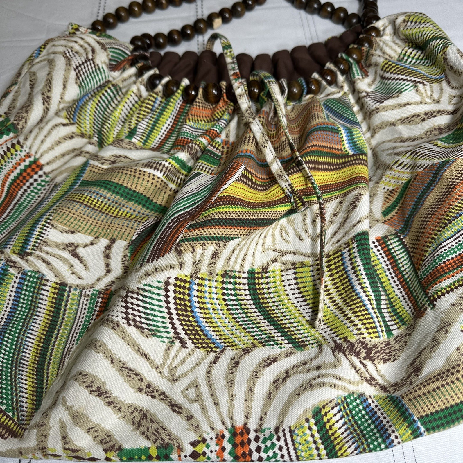 Large Patchwork Print Crochet/Knitting Craft Tote… - image 23