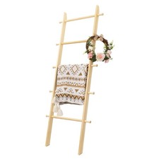 5-Tier Blanket Ladder   4.8 Ft Wall Leaning Quilt Rack, Farmhouse Blanket Sto...