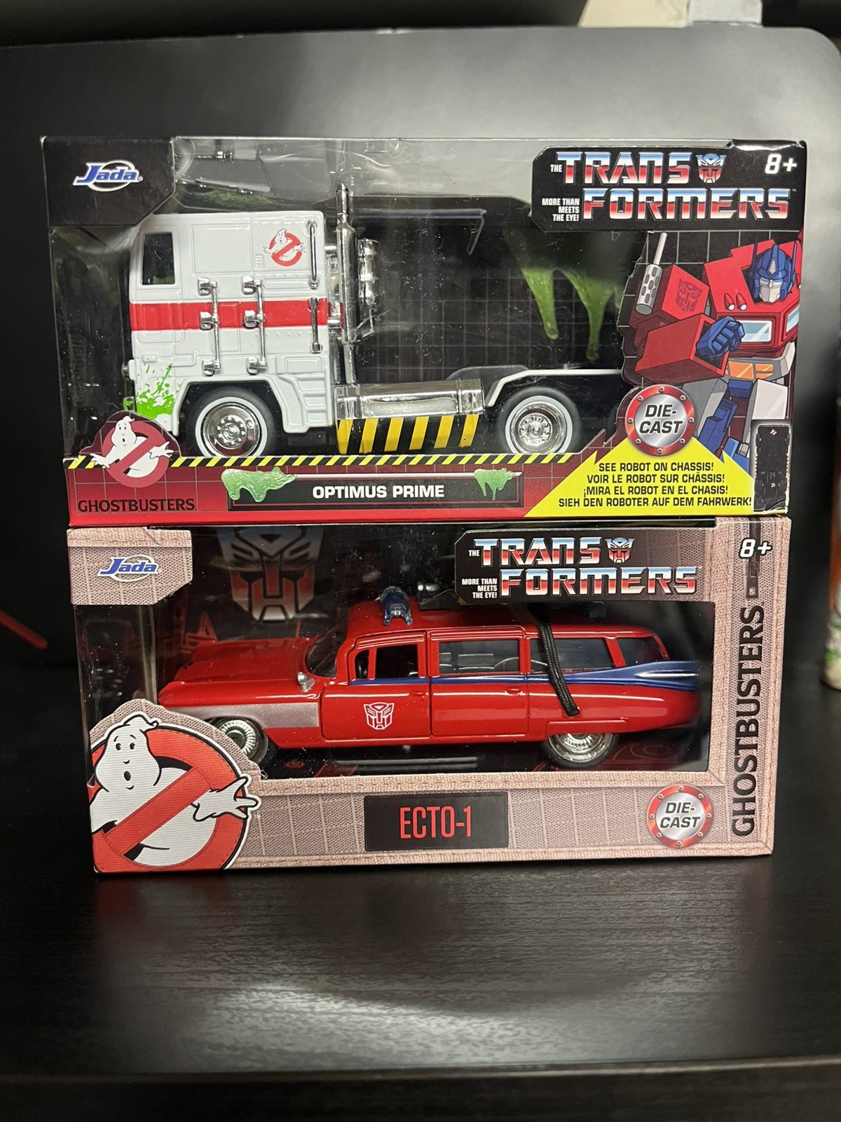 Jada Optimus Prime and Ecto-1 Ghostbusters SET! Die-cast New In Box