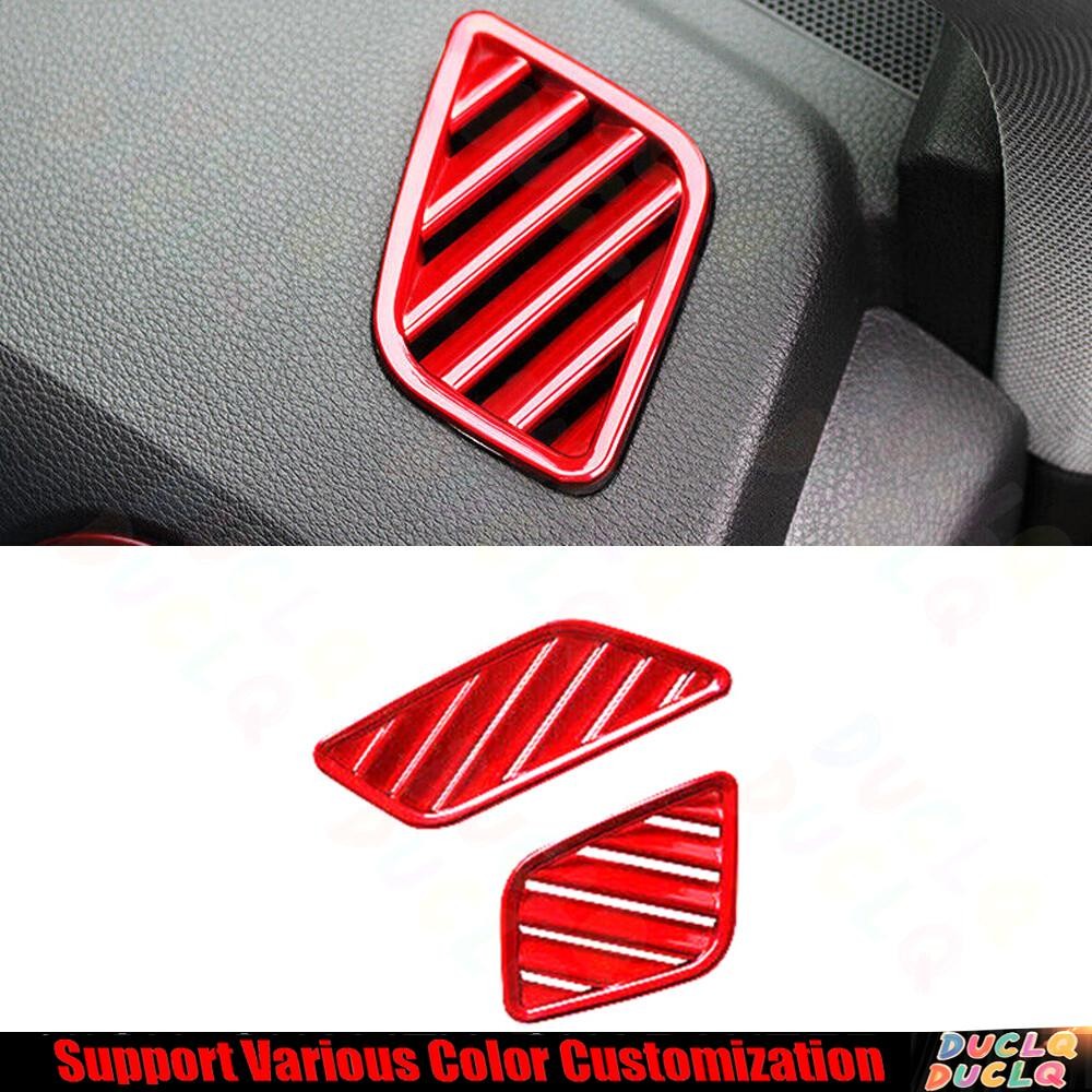 For Audi Q5 2018-2022 Bright Red Car Dashboard L&R Air Outlet Vent Cover Trim 2*