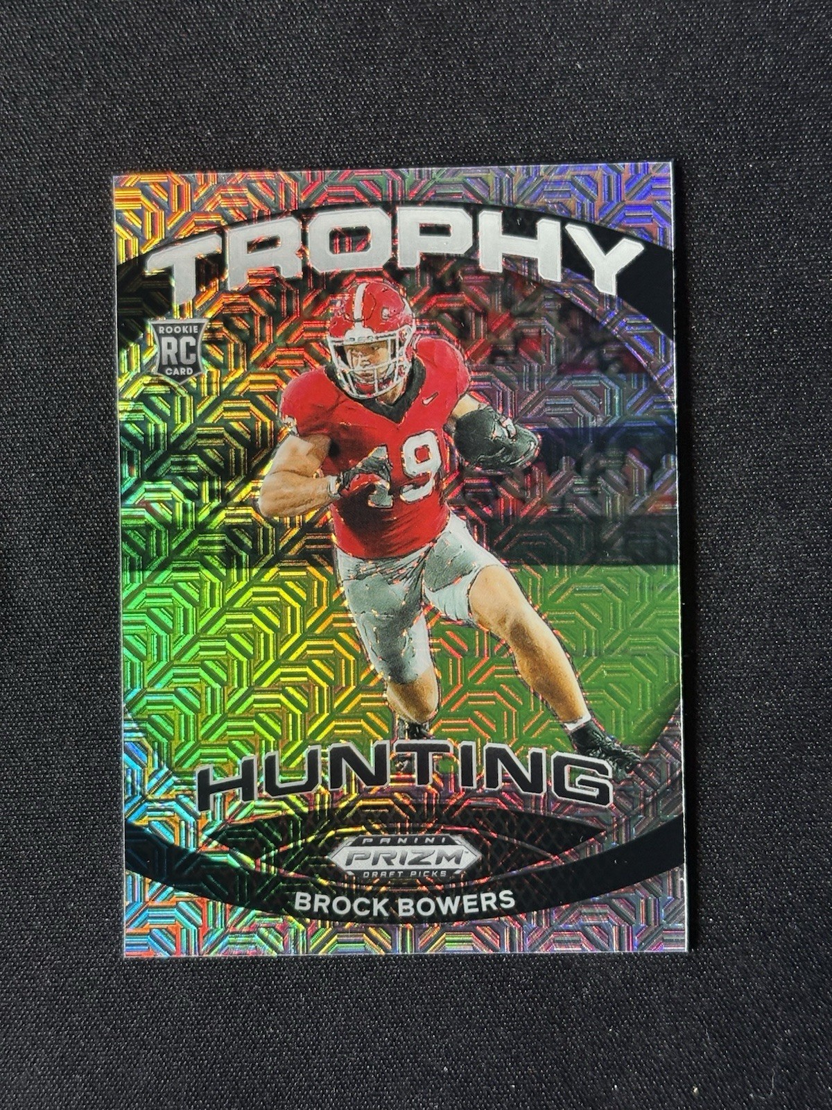 2024 Panini Prizm Draft Picks Trophy Hunting Brock Bowers Mojo Prizm #TH-BBS /25