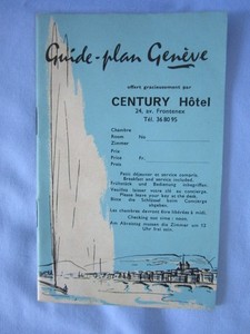 Vintage Century Hotel Guide Plan Geneva Omega Cortebert Noel Fur Maps Watches