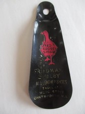 Vtg. Shoe Horn Red Goose Shoes, Fredman Shelby, Leather Shoes, Chatsworth, ILL.