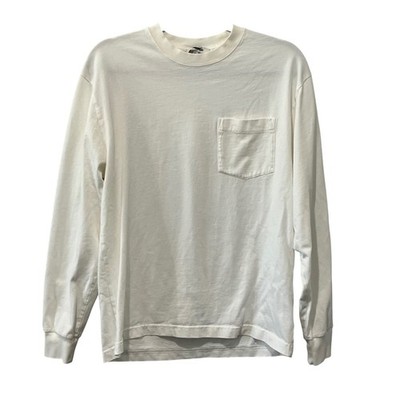 Madewell Long Sleeve Vintage Pocket Tee Mens Small Soft White Cotton Minimalism