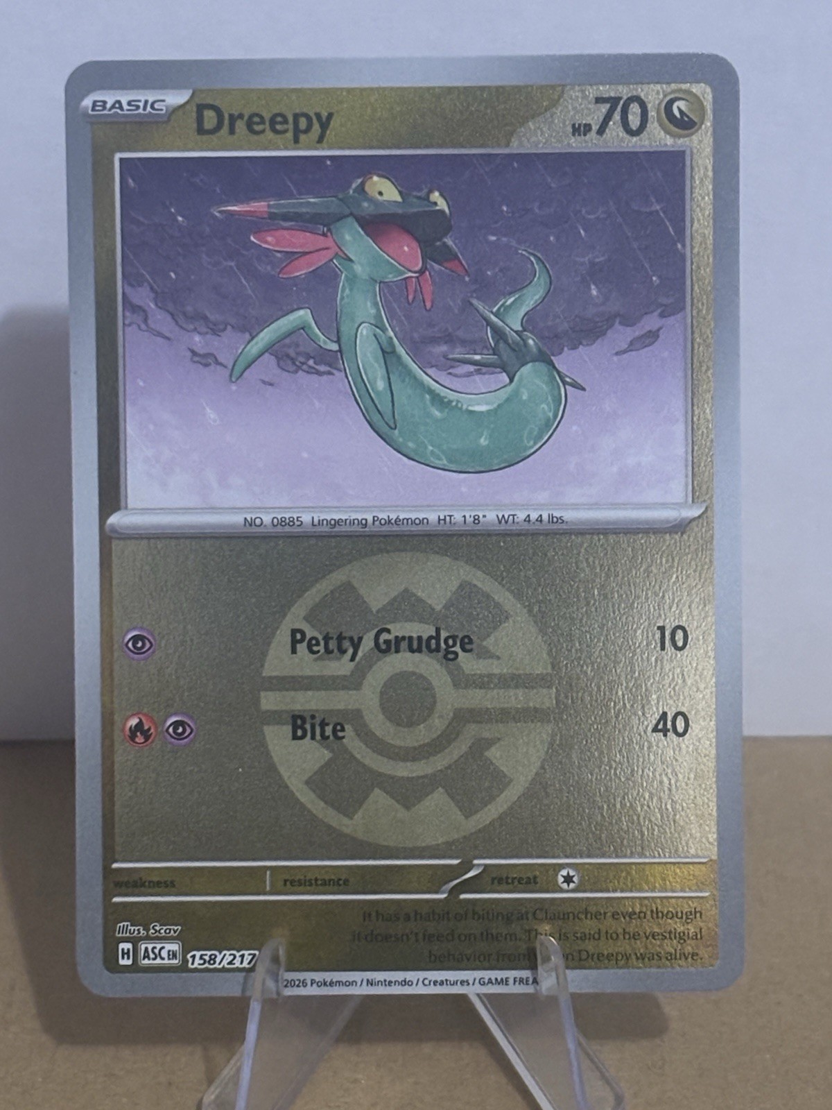 Pokemon TCG  Dreepy 158/217 Ascended Heroes (Quick Ball) Reverse Holo NM