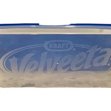 VTG Kraft VELVEETA Cheese Keeper 2Lbs Clear Storage Contanier Box with Blue Base