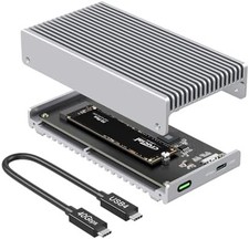 USB4 Thunderbolt SSD Enclosure 40Gbps Fanless Silver