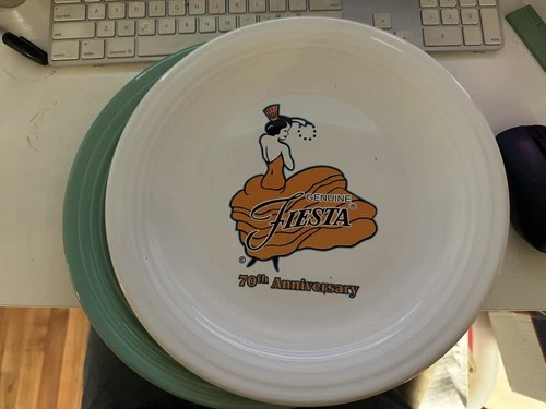 Fiesta Ware Retired Chop Plate Serving 70th Anniversary Dancing Lady Fiesta